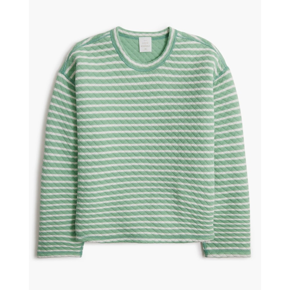 J.Crew Factory Reversible Quilted Pullover‎ Sweatshirt in Eucalyptus Size Medium